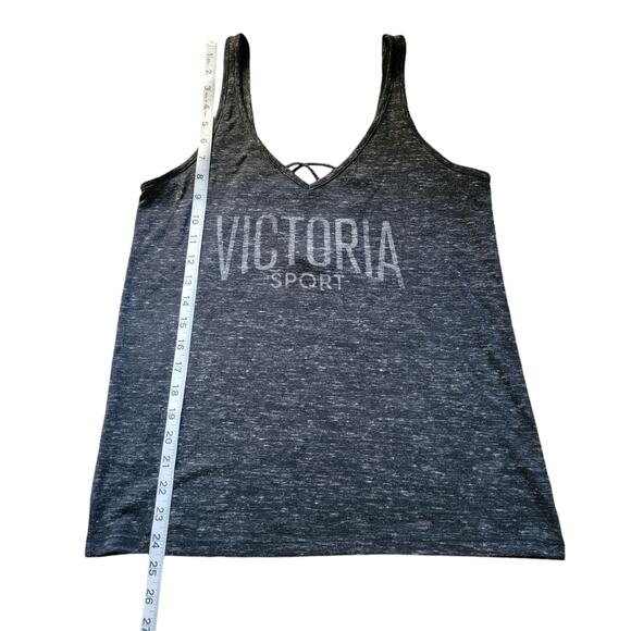 Victoria's Secret VS Sport V-Neck CrissCross Back Black/White Speckled Size M - Picture 4 of 6